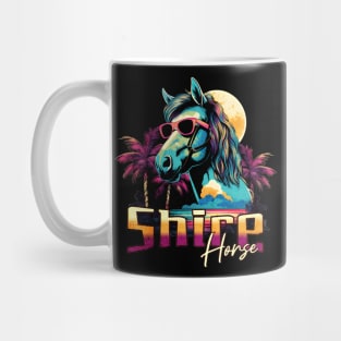 Retro Wave Shire Horse Sunglas Mug